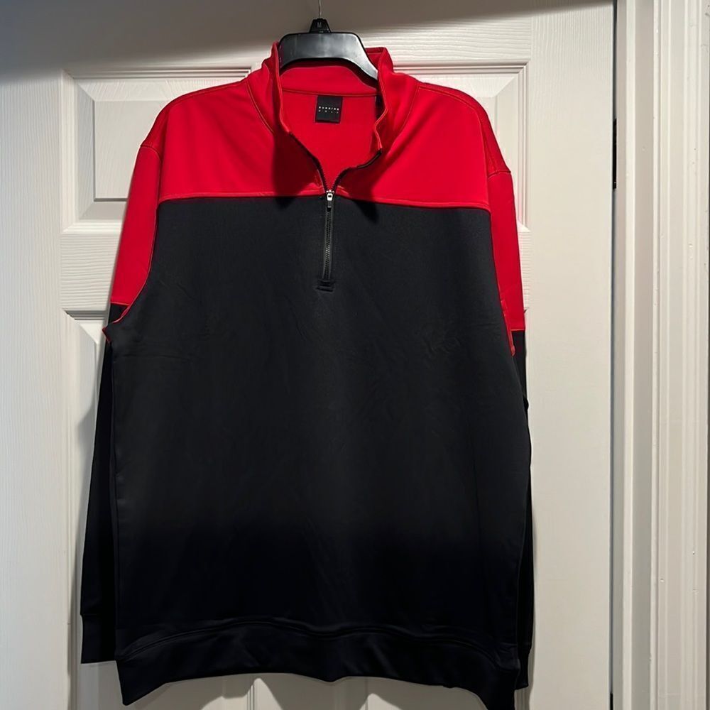 NWT Dunning Men’s Performance Red/Black Quarter Zipped Shirt Size XL.
